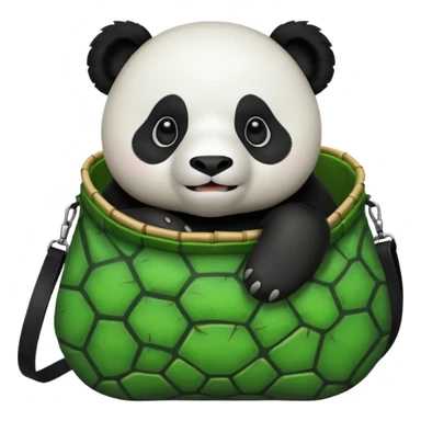 Panda in a turtle bag sticker