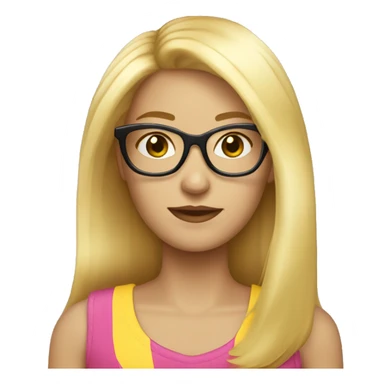 Femme jeune cheveux blond lunette sticker