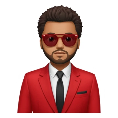 the weeknd in red suit and sunglasses sticker