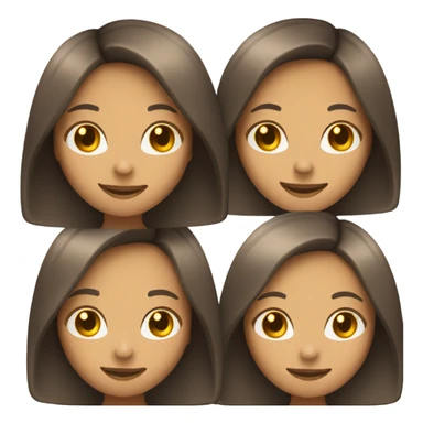 Smiling brunette girl with straight short hair sticker