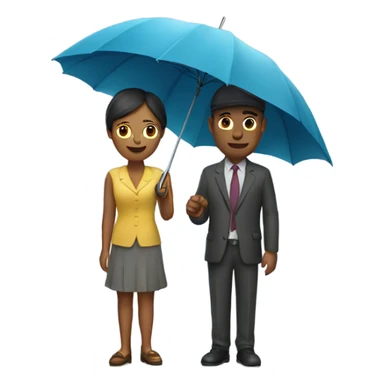 A couple with umbrella sticker