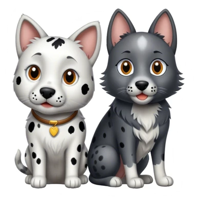 Dalmatian, gray cat and Belgium shepherd  sticker