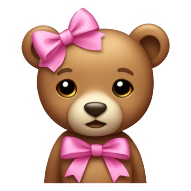 cute bear with a pink bow sticker