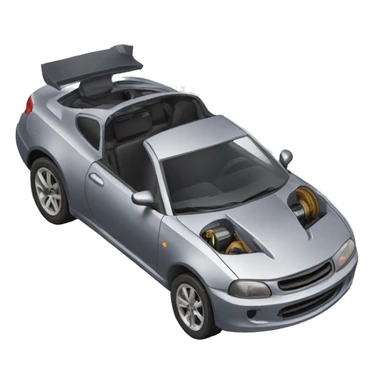 repair of a sport car with an open hood sticker