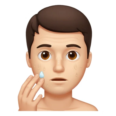 brunette man with lots of acne sticker