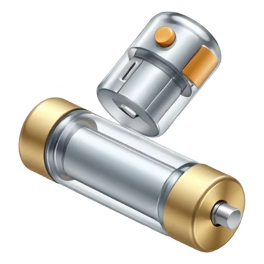 tiny glass fuse with metal caps. sticker