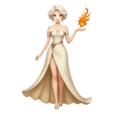 Beautiful elegant elemental Abstract La Creatura Lady full body sticker