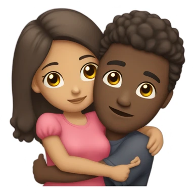 Black man hugging lightskin girl sticker