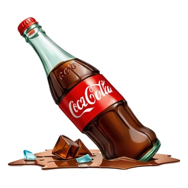 broken bottle of coca cola sticker