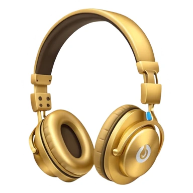 golden headphones sticker