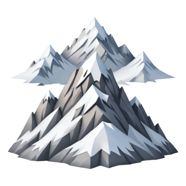 mountain with lots of visible snow, light colors, simple sticker