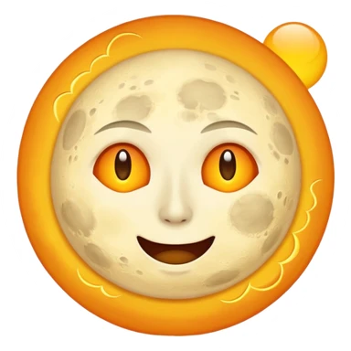 moon in front of the sun (in an eclipse) with classic emoji tear sticker
