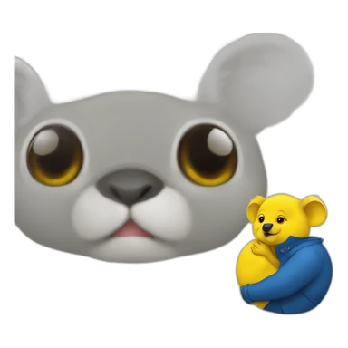 CAC jaune sur la tête de Macron qui a un corps de koala sticker