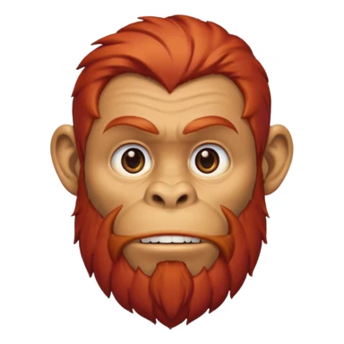 ancient ape, beard, red hair, sticker