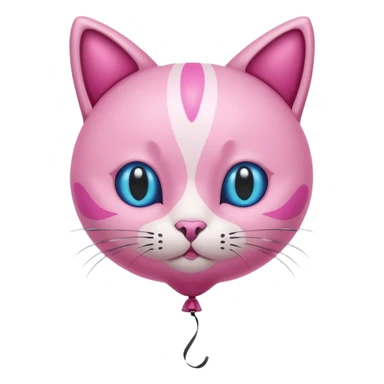 Make a pink cat with a balloon head, no the head is a balloon with the details of the cat head on the balloon head, make the body visible enough to where it’s big enough to be roughly the size of a cat body sticker