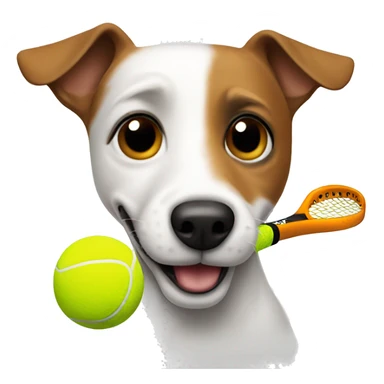 Jack russel playing tennis sticker