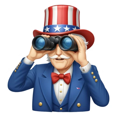 Uncle Sam is looking through binoculars sticker