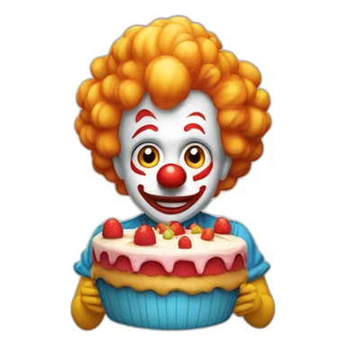 Enano payaso saliendo de tarta sticker