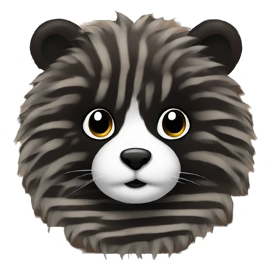 fluffy dark brown stripes with black stripes sticker