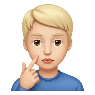 Finger at lip sticker