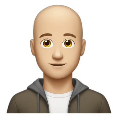 a white male student with ALMOST bald short brown hair  sticker