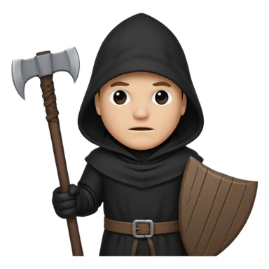 an executioner with a black hood/ sheet on his face so we can't see his face and a big axe in his hand sticker