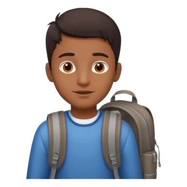 Indian male student, brown skin, dark hair sticker