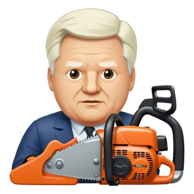 Crazy Boris Yeltsin with a chainsaw sticker