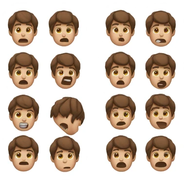 boy with brown hair begging  sticker