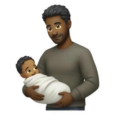 Guy carrying a baby sticker