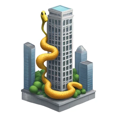 skyscraper with a snake wrapped around sticker