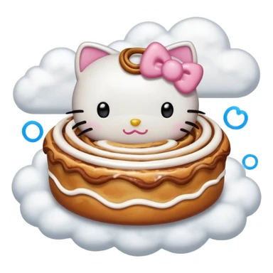 Cinnamon roll from hello Kitty dancing in the clouds sticker
