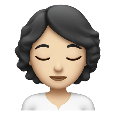 woman with black hair and white skin sleeping sticker