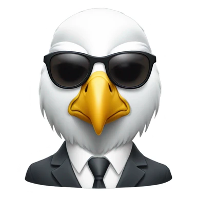 Bald eagle in suit and sunglasses no hat sticker