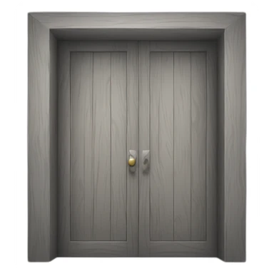 One gray wood open door perspective sticker