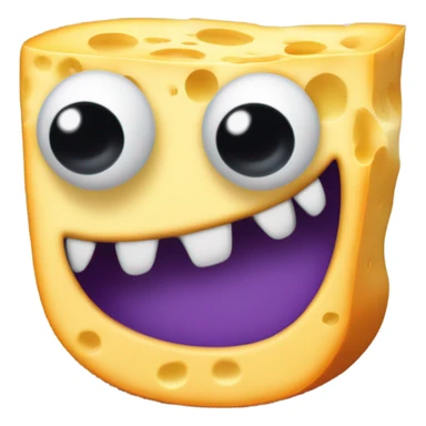 Munster cheese dressed up as a monster sticker