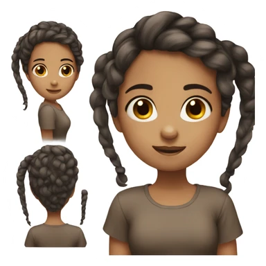 Adorable girl with brunnet long hair sticker