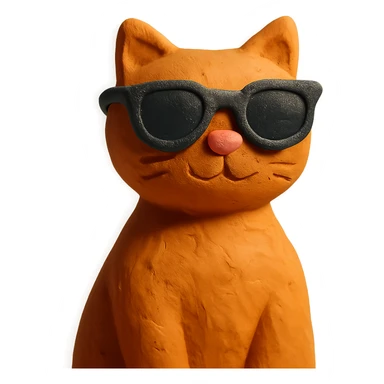 claymation style cat wearing sunglasses sticker