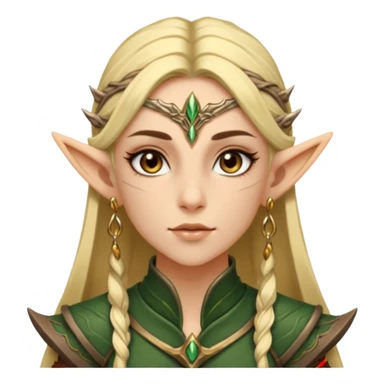 ESO female wood elf warrior with lashes and earrings sticker