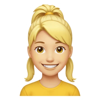 I want to have the regular puke emoji (the round yellow face) but with a pony tail, like Ariana Grande sticker