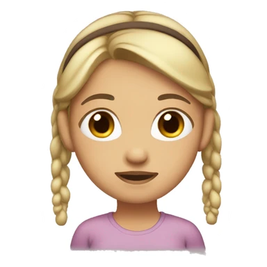 girl with dirty blond hair in a ponytail with a headband and brown eyes sticker