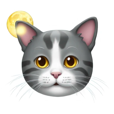 cat with moon sticker