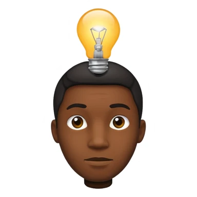 Black male head shaped like lightbulb  sticker