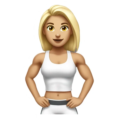 white muscular gym girl sticker