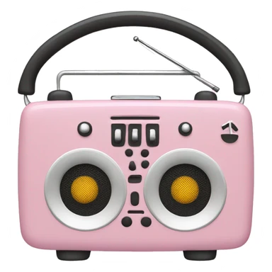 Light pink music radio with bows sticker