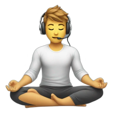 a gamer is sitting at a computer in a yoga pose sticker