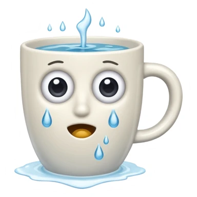 crying cup emoji, cup with watery eyes sticker