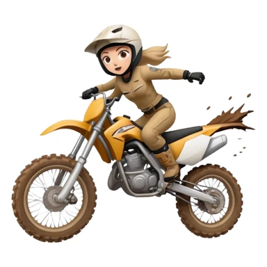 Girl crashing dirtbike sticker