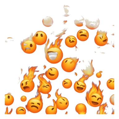 orange ball on fire flying through the air sticker