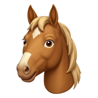 iOS looking horse mixed with a human portrait emoji sticker